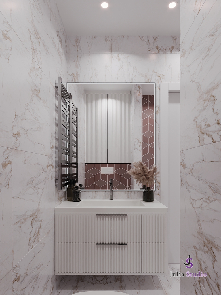 Дизайн ванной комнаты в ЖК «Видный»