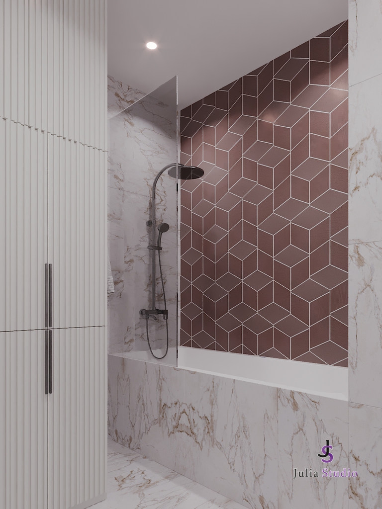 Дизайн ванной комнаты в ЖК «Видный»