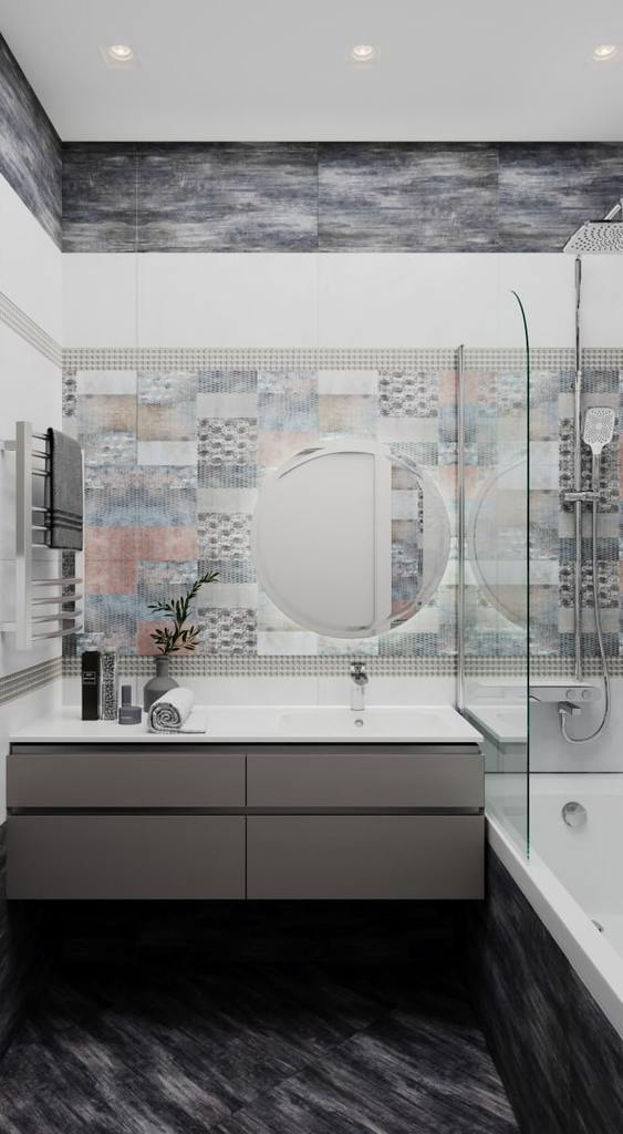 Пэчворк в дизайне ванной комнаты