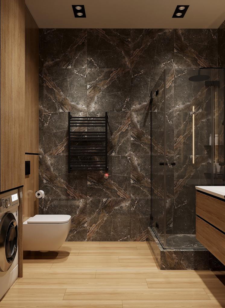 Дизайн ванной комнаты в ЖК "Ожогино"