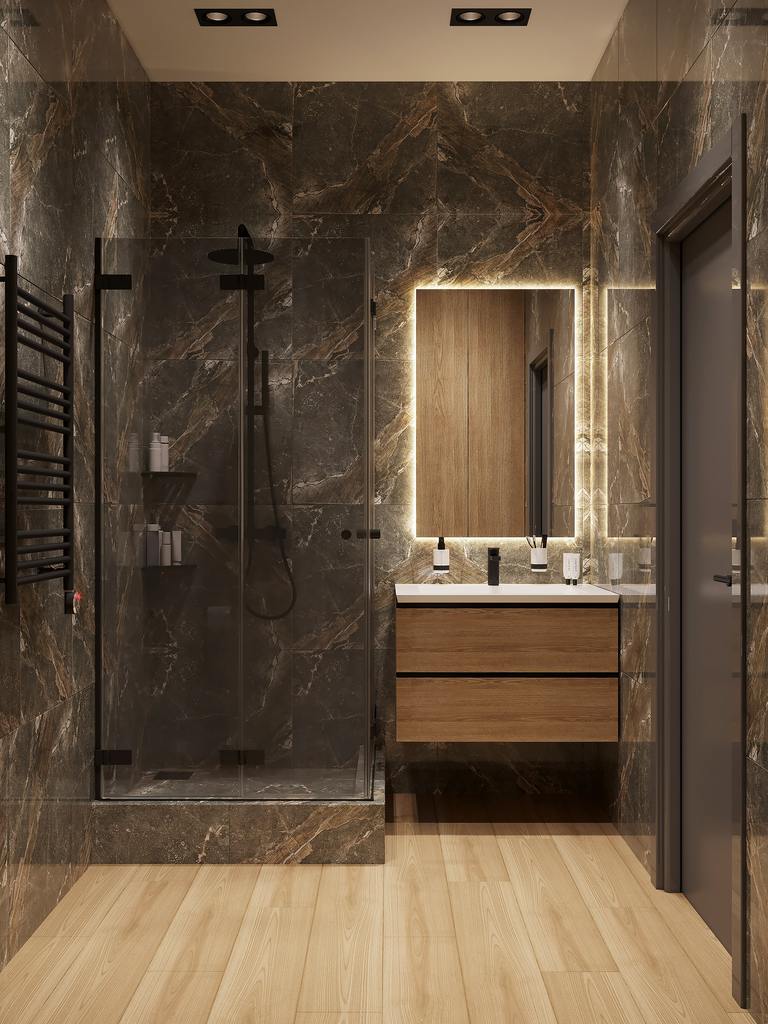 Дизайн ванной комнаты в ЖК "Ожогино"